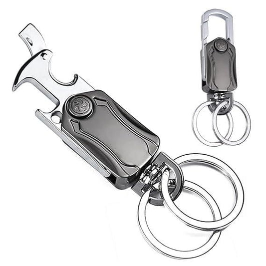 5 IN 1 Heavy Duty Dual Ring Multifunction Keychain with Cutter